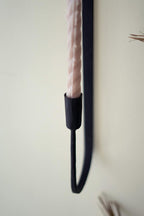 Black iron taper candle wall sconce for farmhouse decor