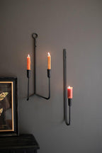 Handcrafted forged iron taper candle holder