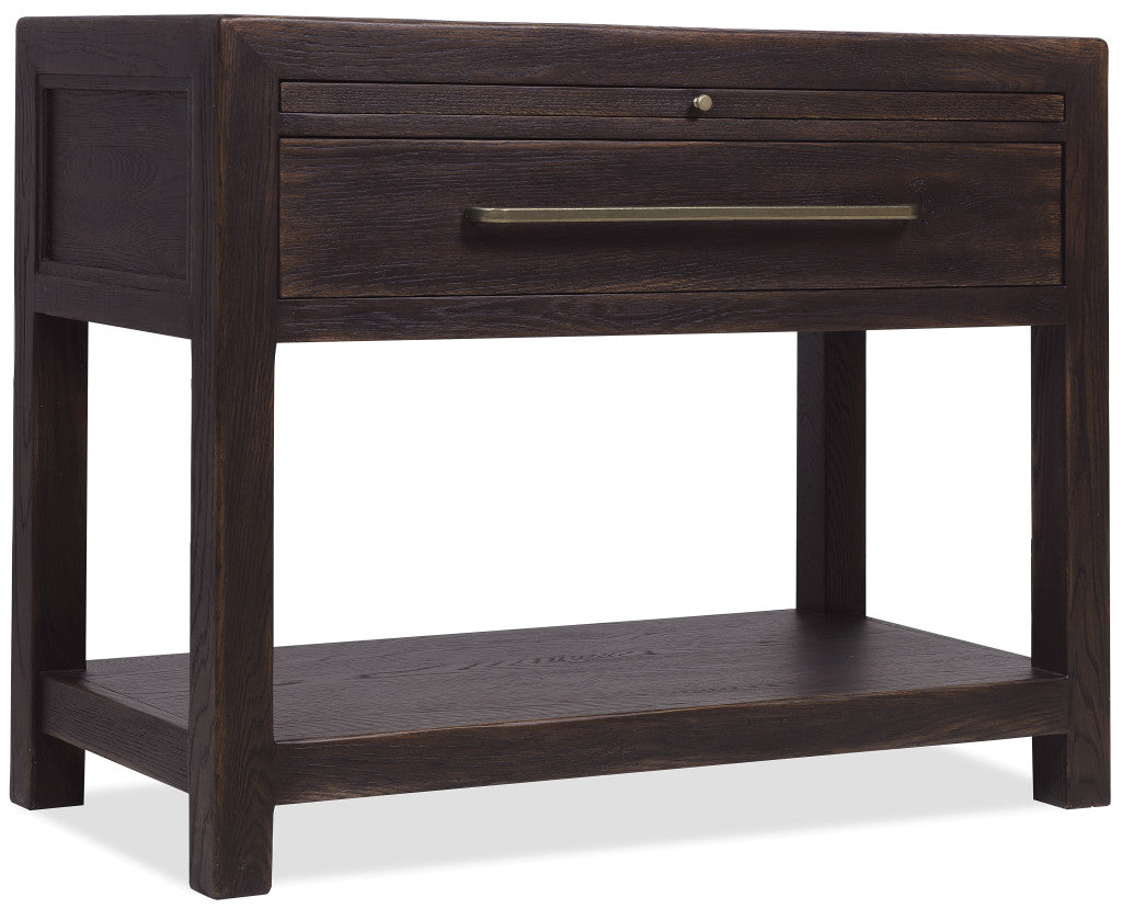 Driftwood One-Drawer Nightstand with Stone
