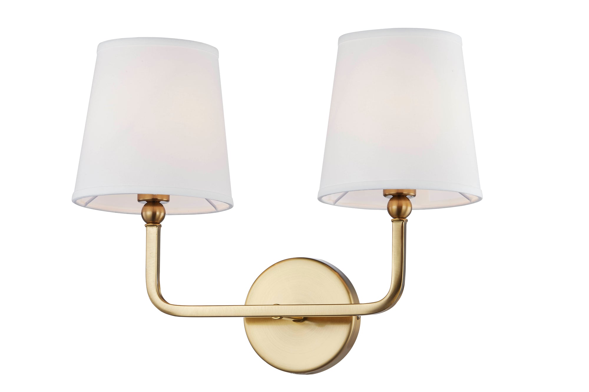 Double light gold wall sconce by Ash + Co Interiors
