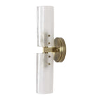 Mistie 2 light glass wall sconce in antique brass