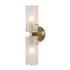 Mistie antique brass wall sconce with seeded glass panels