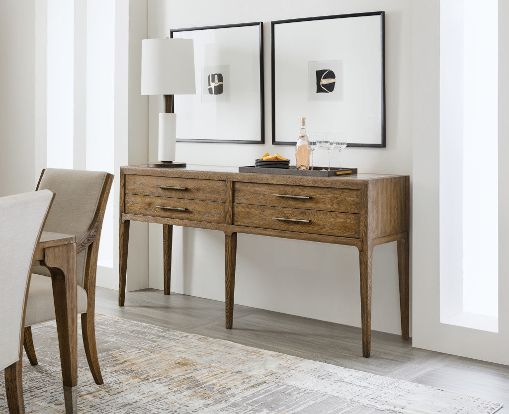 Chapman White Oak Sideboard with Travertine Top
