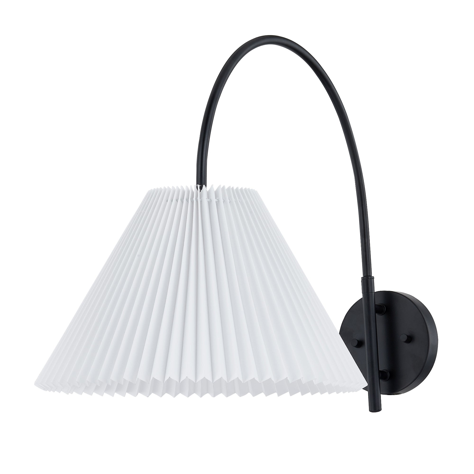 Plug in bedroom wall sconce with fabric shade