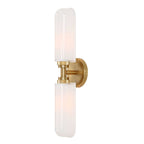Wellsville 2 Lt brass wall sconce with warm brass finish