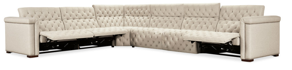 Savion Deux 6 Seat Sectional with Three Power Recliners and Seven Power Headrests