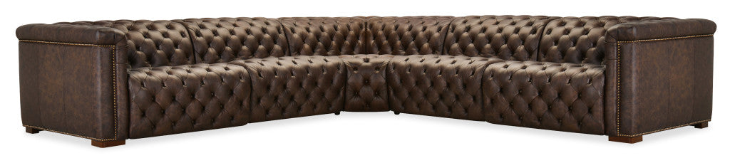 Savion Deux 5 Seat Sectional with Three Power Recliners and Six Power Headrests