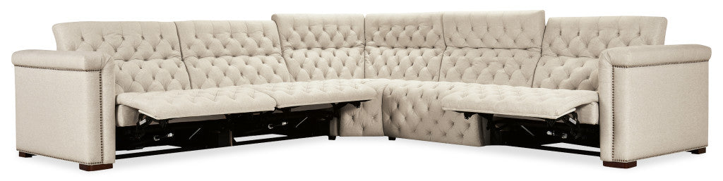 Savion Deux 5 Seat Sectional with Four Power Recliners and Six Power Headrests